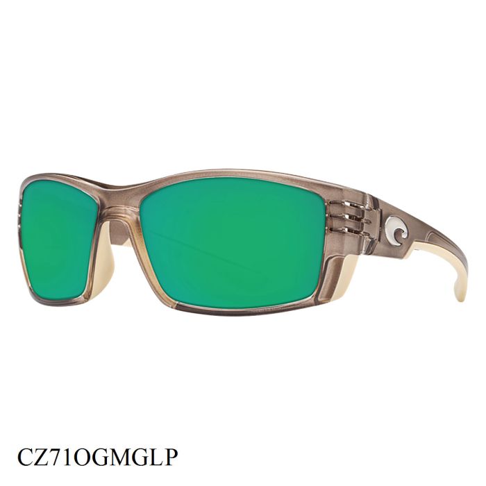 Costa Del Mar Cortez Sunglasses Crystal Bronze Frame Green Lenses