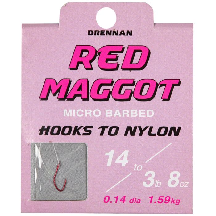Drennan Red Maggot Hook To Nylon Hook