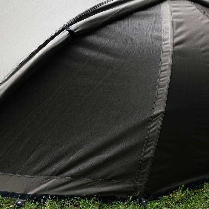 Fox Ultra 60 Khaki Brolly System Close Up Pitched