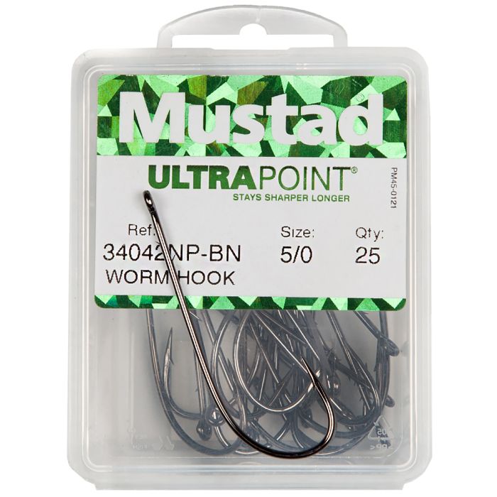 Mustad 34042NP-BN Worm Hook Box