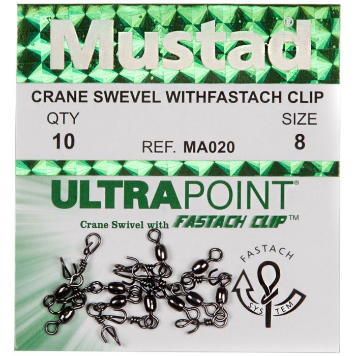 Mustad Crane Swivel With Fastach Clip Size 8