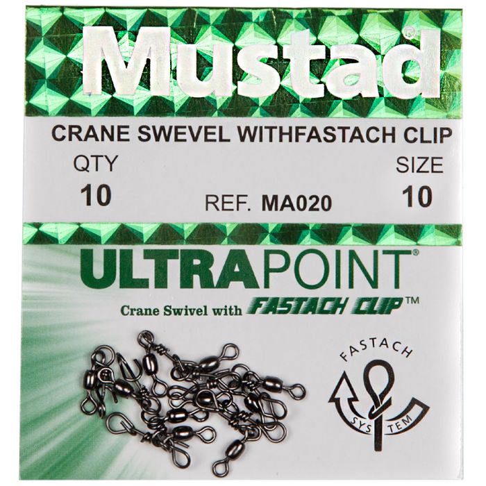 Mustad Crane Swivel With Fastach Clip Size 10