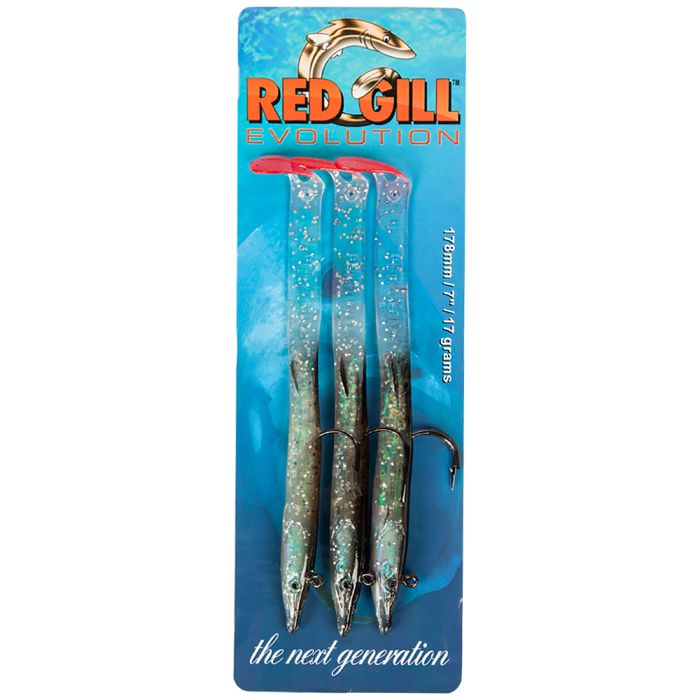 Red Gill Evolution Sand Eel Lures Black Ice