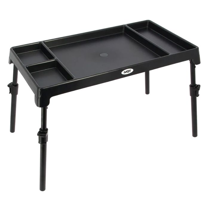 Ultimate Bivvy Table - Table De Pêche 35x25 Cm, Noir, Antidérapante, Bords Relevés - Idéal Pour Montage Et Repas En Bivouac