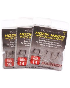 Hameçon Korum Barbed Hook Hairs with Quickstops