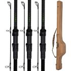 Canne Carpe Korda Kaizen Green Carp Rod Set 3 Inc FREE Divide Holdall 13ft