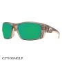 Costa Del Mar Cortez Sunglasses Crystal Bronze Frame Green Lenses