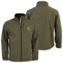 Vass Team Casual Khaki Soft Shell Jacket. High neck khaki green jacket