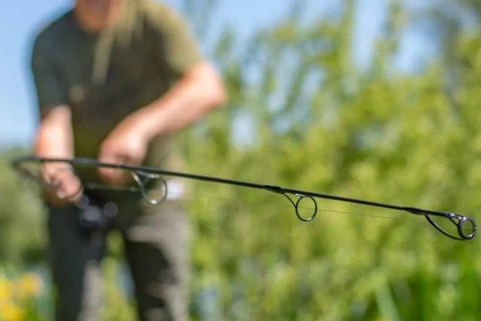 Canne à Pêche en action au bord d'un Lac 